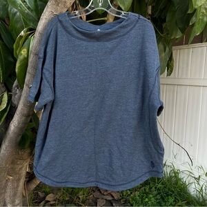 Free People Movement Thick Blue Oversized T-Shirt .